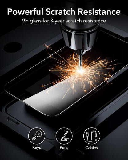 ESR 3 Pack for iPhone 17e/iPhone 16e/iPhone 14/iPhone 13/iPhone 13 Pro Privacy Screen Protector, Anti-spy Tempered-Glass Privacy Screen Protector with Flawless Fit Tray
