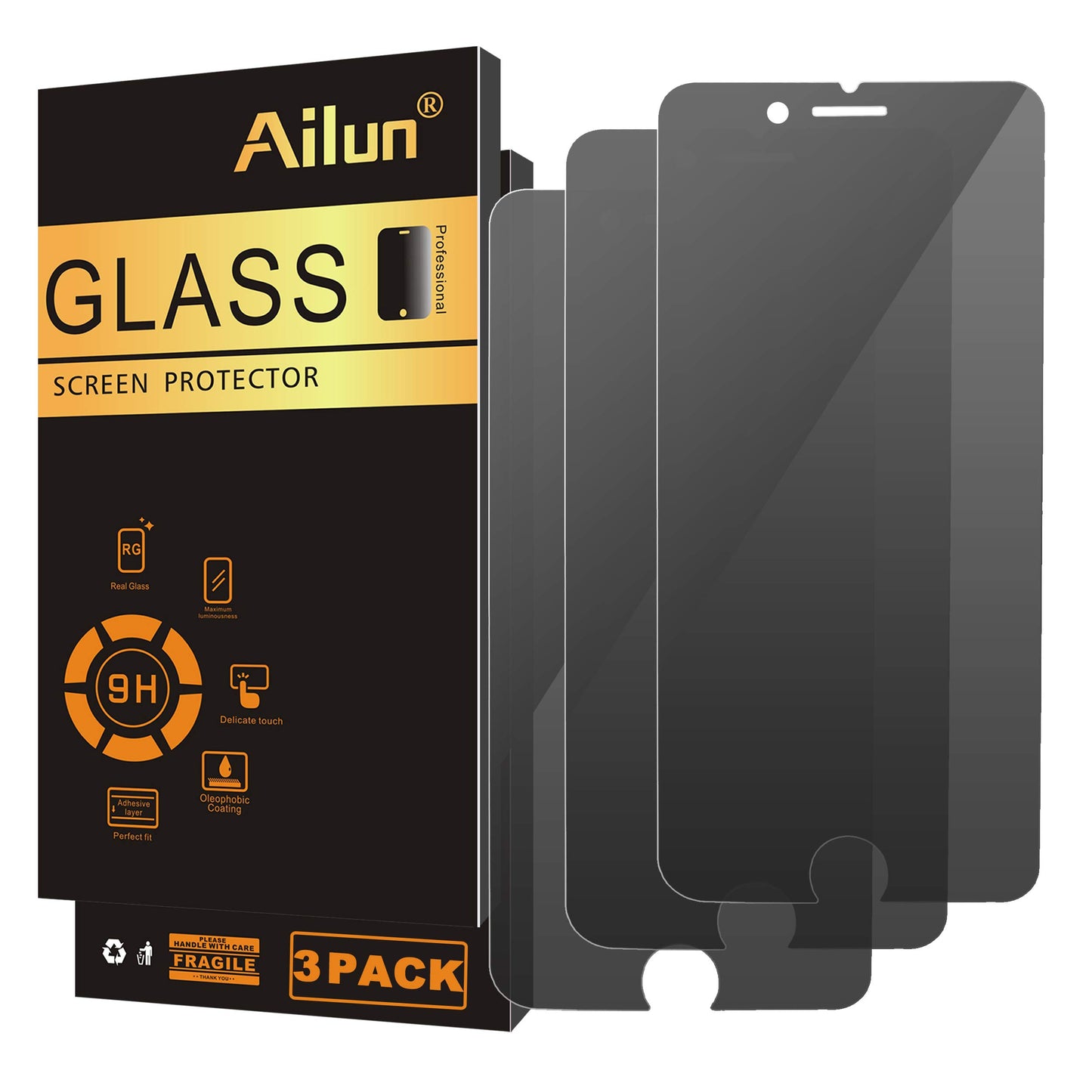 Ailun iPhone Privacy Glass 3-Pack - 6.1 Security - Small Enterprise