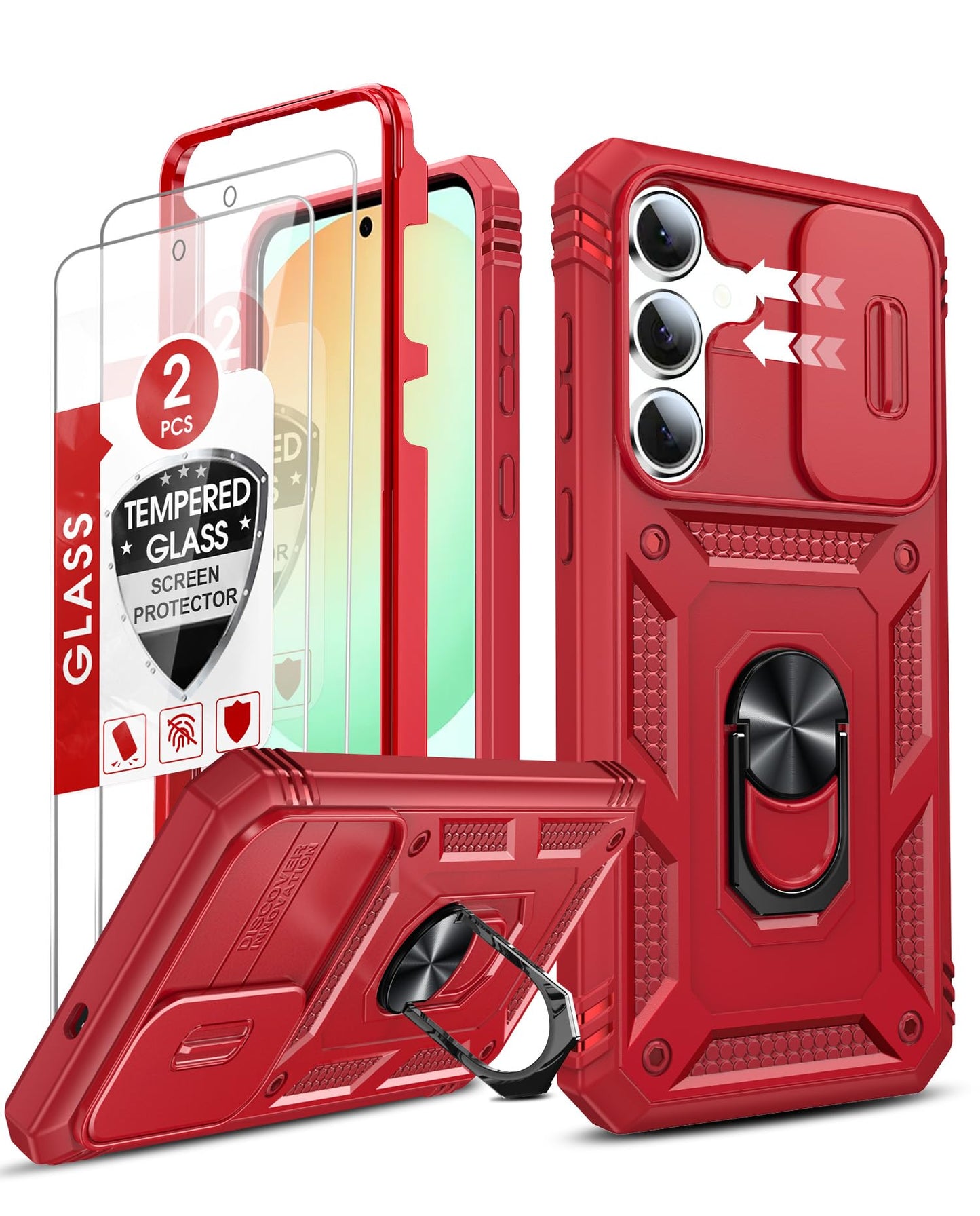 LeYi Samsung S25 FE Case with Camera Cover & Stand