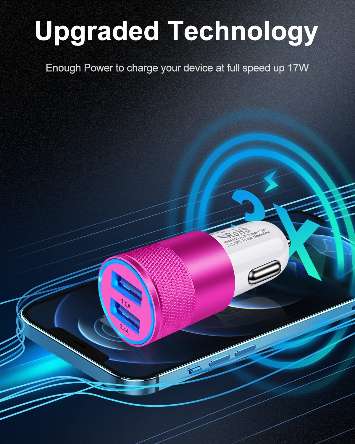DualBoost Car Charger: Fast 3.4A 2-Pack USB Adapter