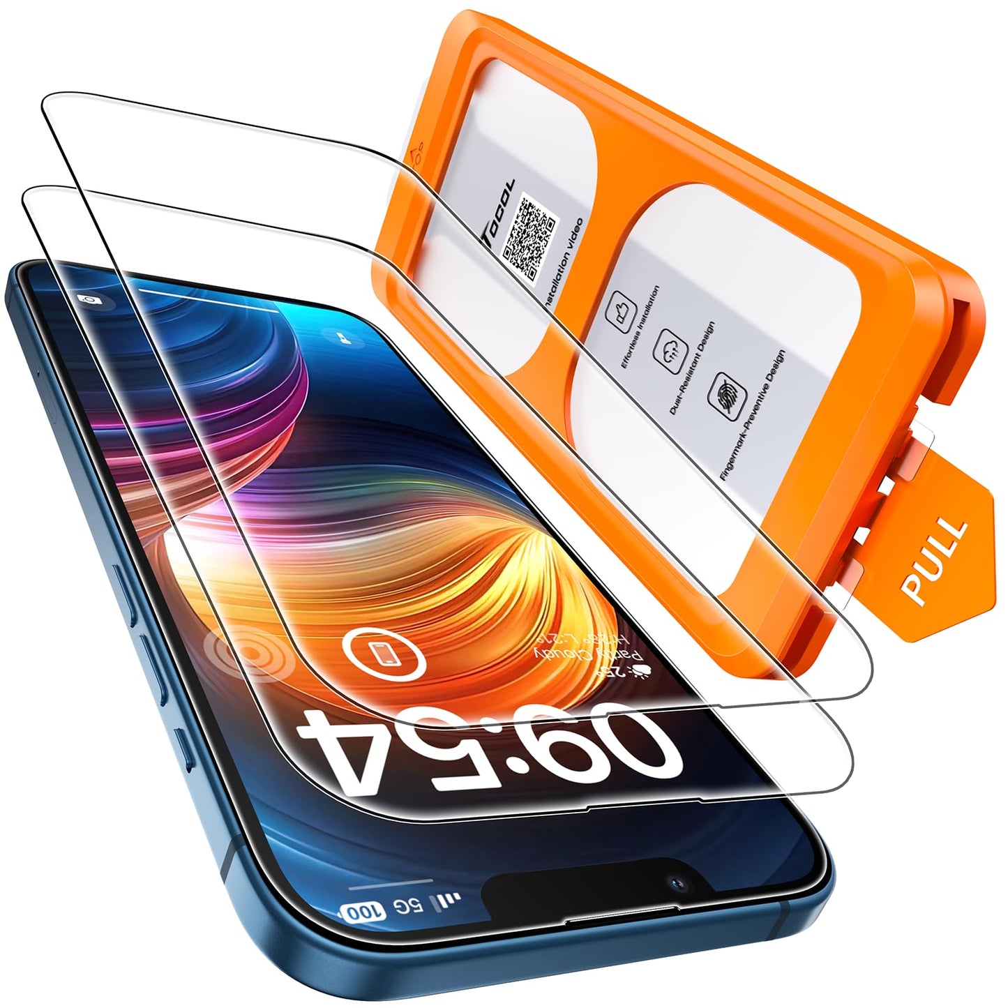 TOCOL Privacy Shield 9H Glass for iPhone 15 - 2 Pack - Small Enterprise