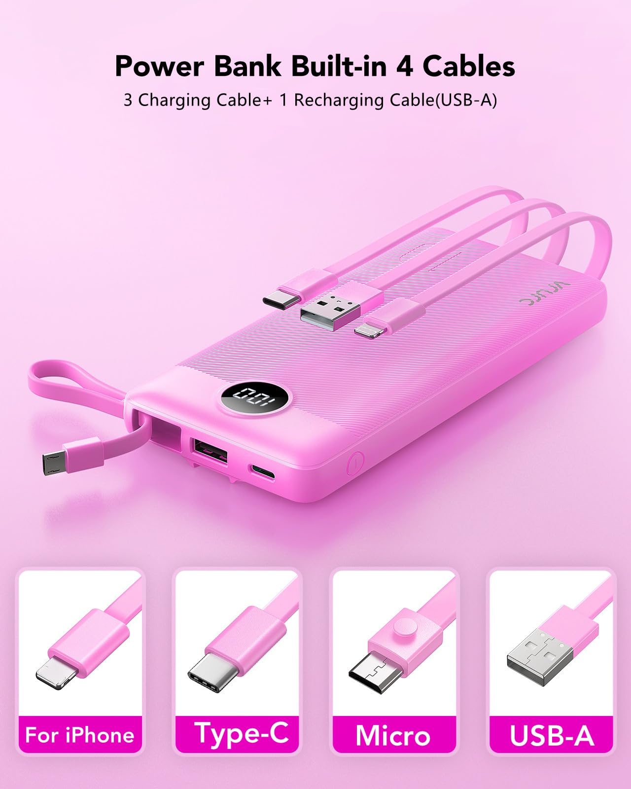 ChargeMate 10000mAh: Portable Power Bank for All Devices - Pink - Small Enterprise