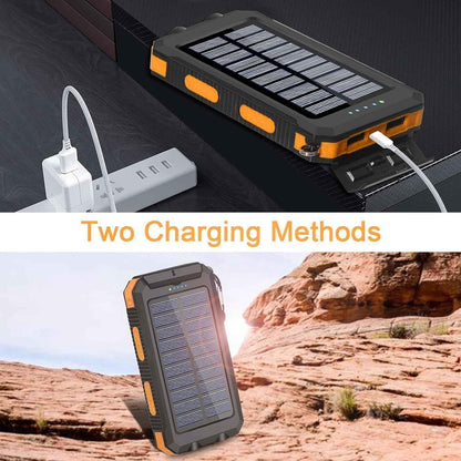 Solar Power Bank 20000mAh with 4 Cables & Flashlights