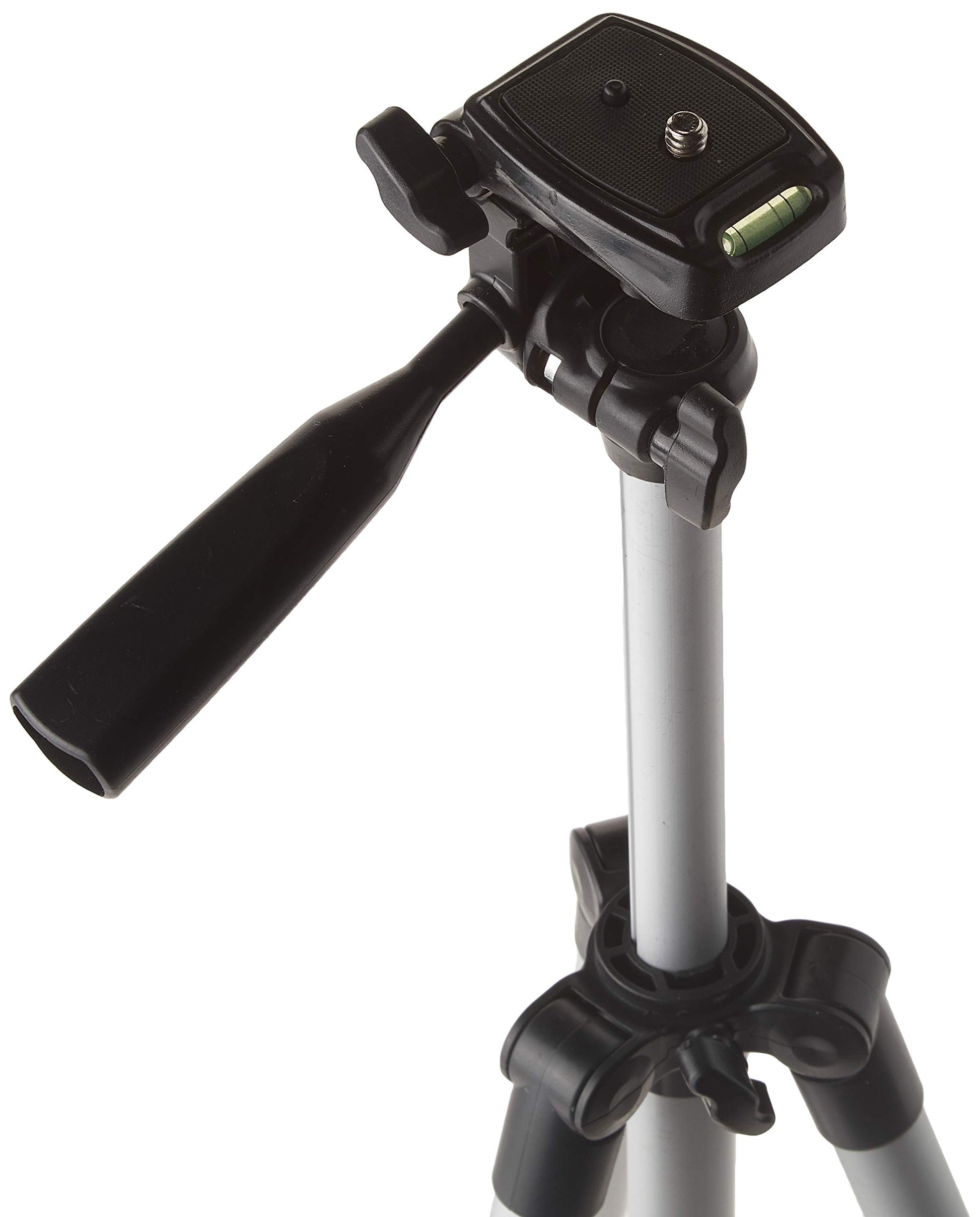 50 Inch Aluminum Camera Tripod with 3-Way Pan Head & Quick-Release Plate – Lightweight DSLR & Mirrorless Tripod with Bubble Level for Photography & Video