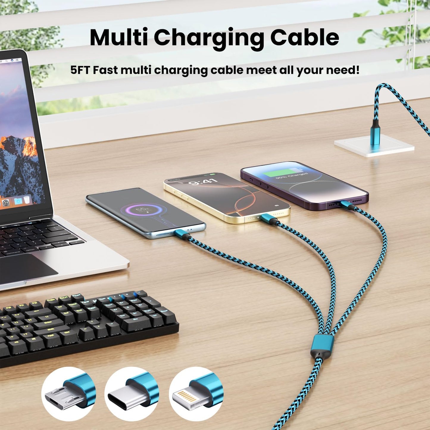100W USB C 3-in-1 Charging Cable - Small Enterprise