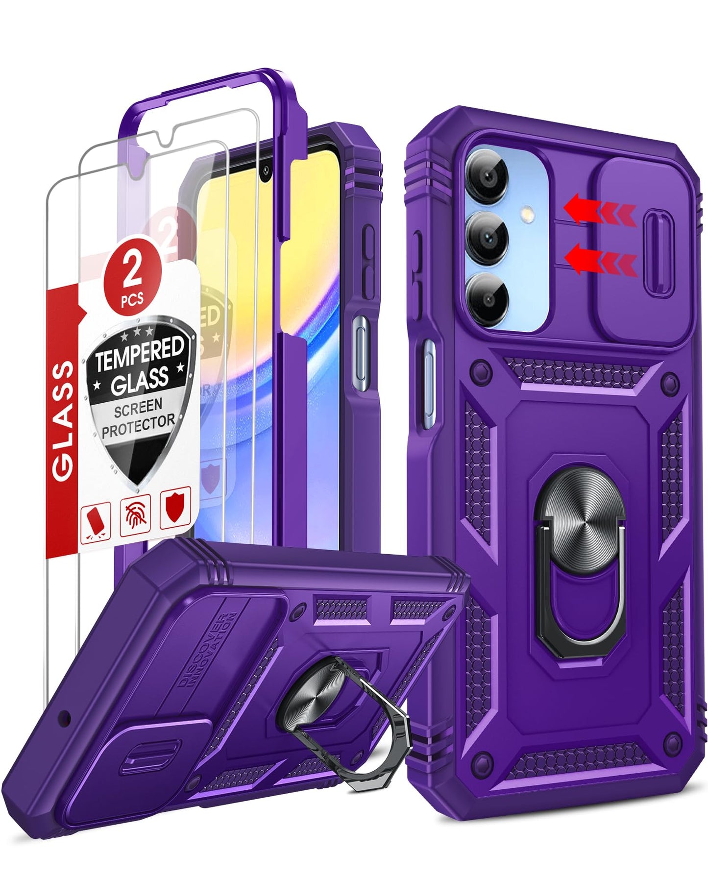 LeYi Samsung S25 FE Case with Camera Cover & Stand