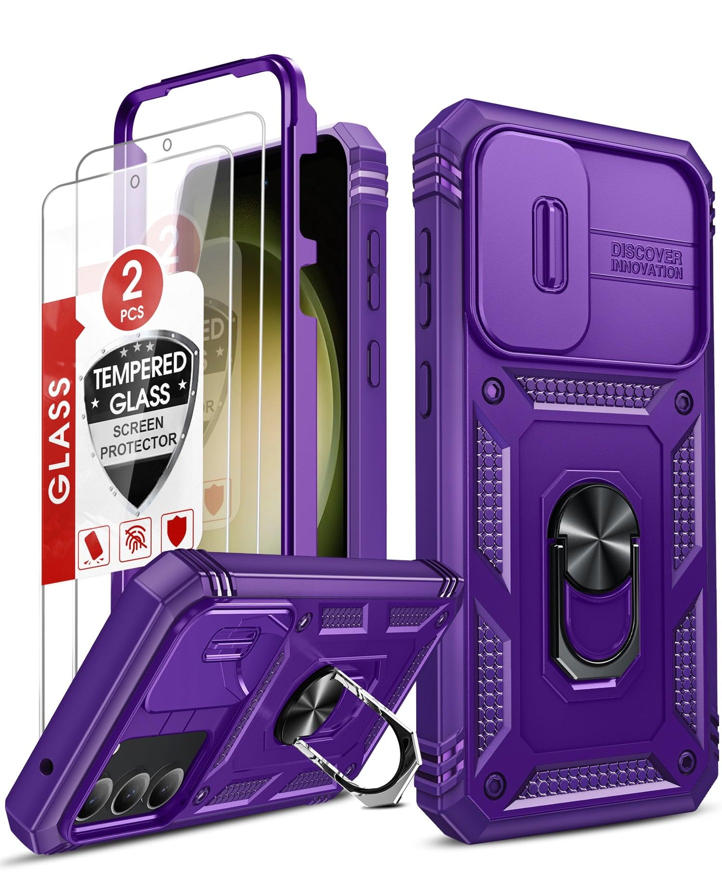 LeYi Samsung S25 FE Case with Camera Cover & Stand