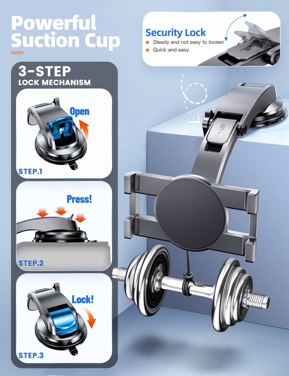 eSamcore Car Suction Cup iPad Holder