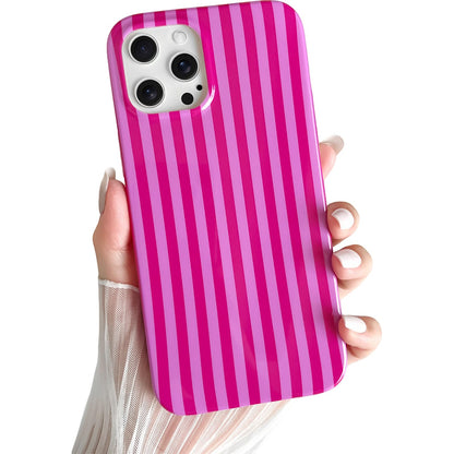 Yeddabox for iPhone 17 Pro Max Case Cute Striped Phone Case Soft TPU Slim Shockproof Phone Cover for Women Girls, Pink