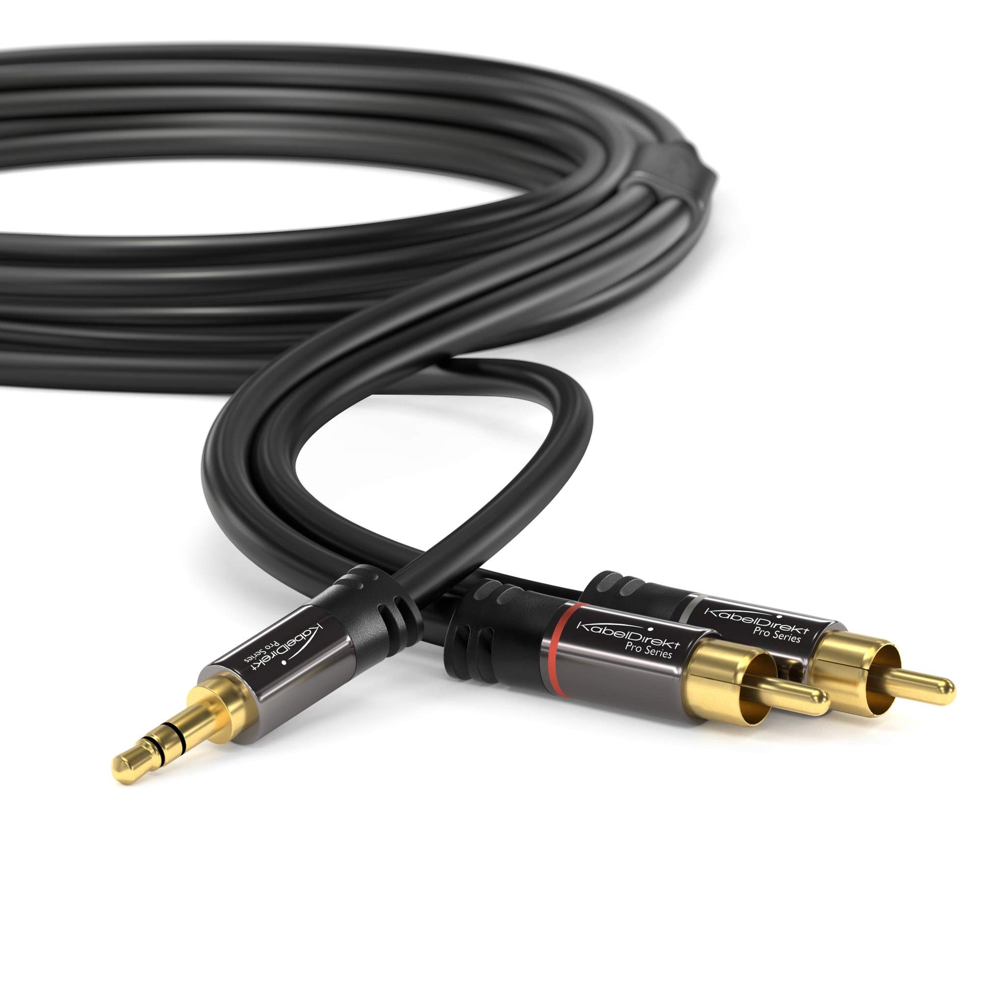 KabelDirekt – RCA to Jack 3.5mm Adapter Cable – 6ft – Versatile Plug-and-Play Audio Cable (Aux/3.5mm to 2X RCA for Smartphone, Tablet, Home Theater, soundbar, TV, Notebook, MP3)