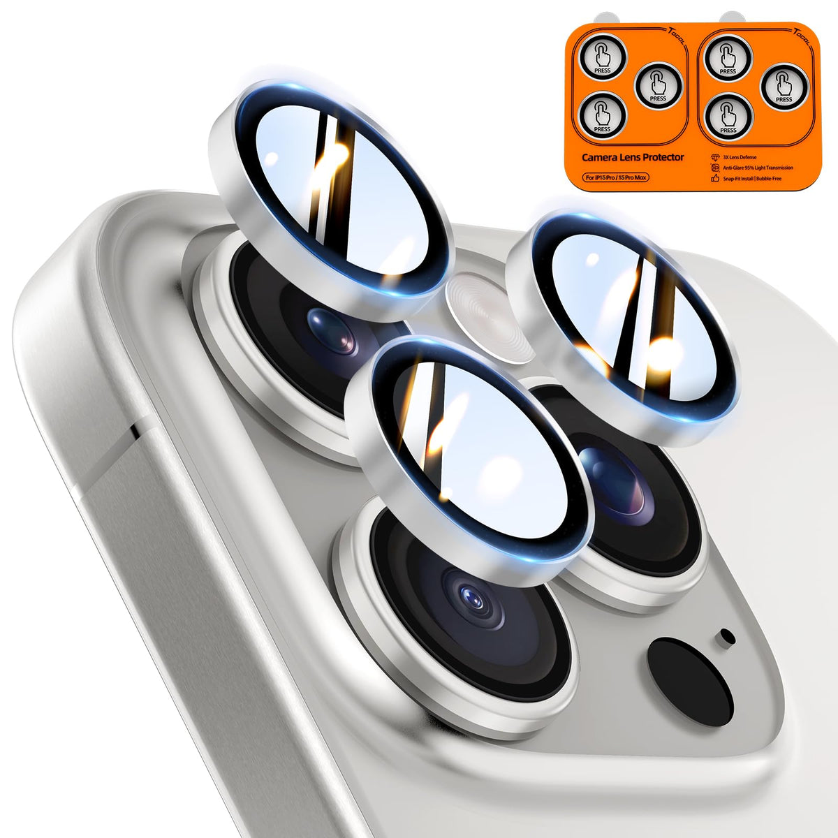 TOCOL Camera Lens Protector for iPhone 17 Tempered Glass HD Individual Scratch Resistant Camera Cover Accessories Case Friendly 2 Pack（Clear）