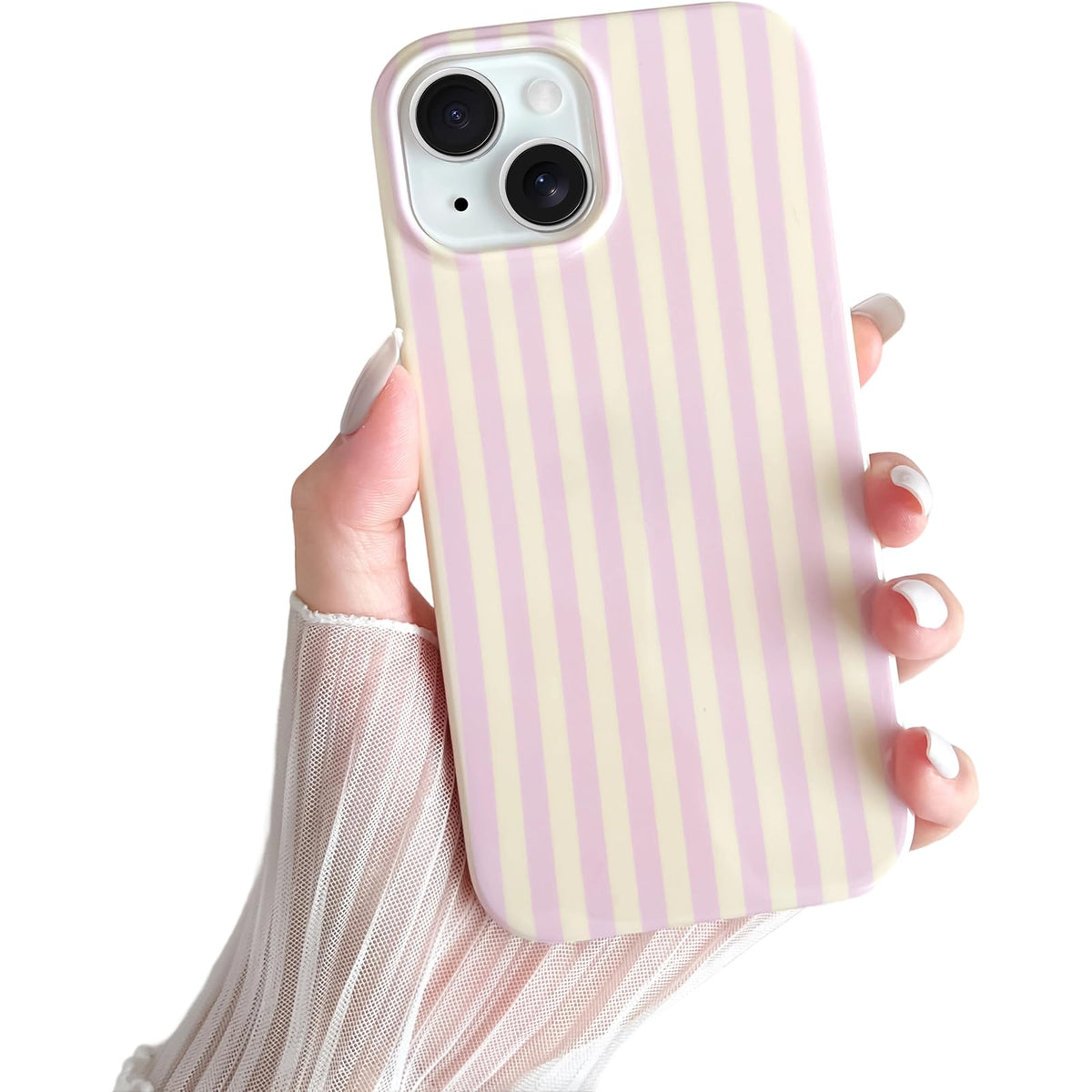 Yeddabox for iPhone 17 Pro Max Case Cute Striped Phone Case Soft TPU Slim Shockproof Phone Cover for Women Girls, Pink