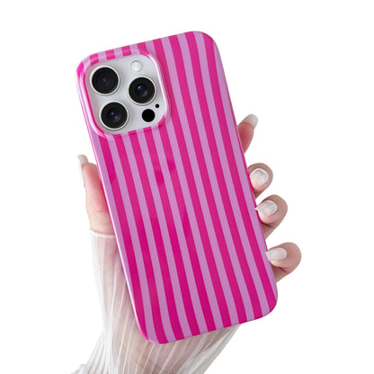 Yeddabox for iPhone 17 Pro Max Case Cute Striped Phone Case Soft TPU Slim Shockproof Phone Cover for Women Girls, Pink