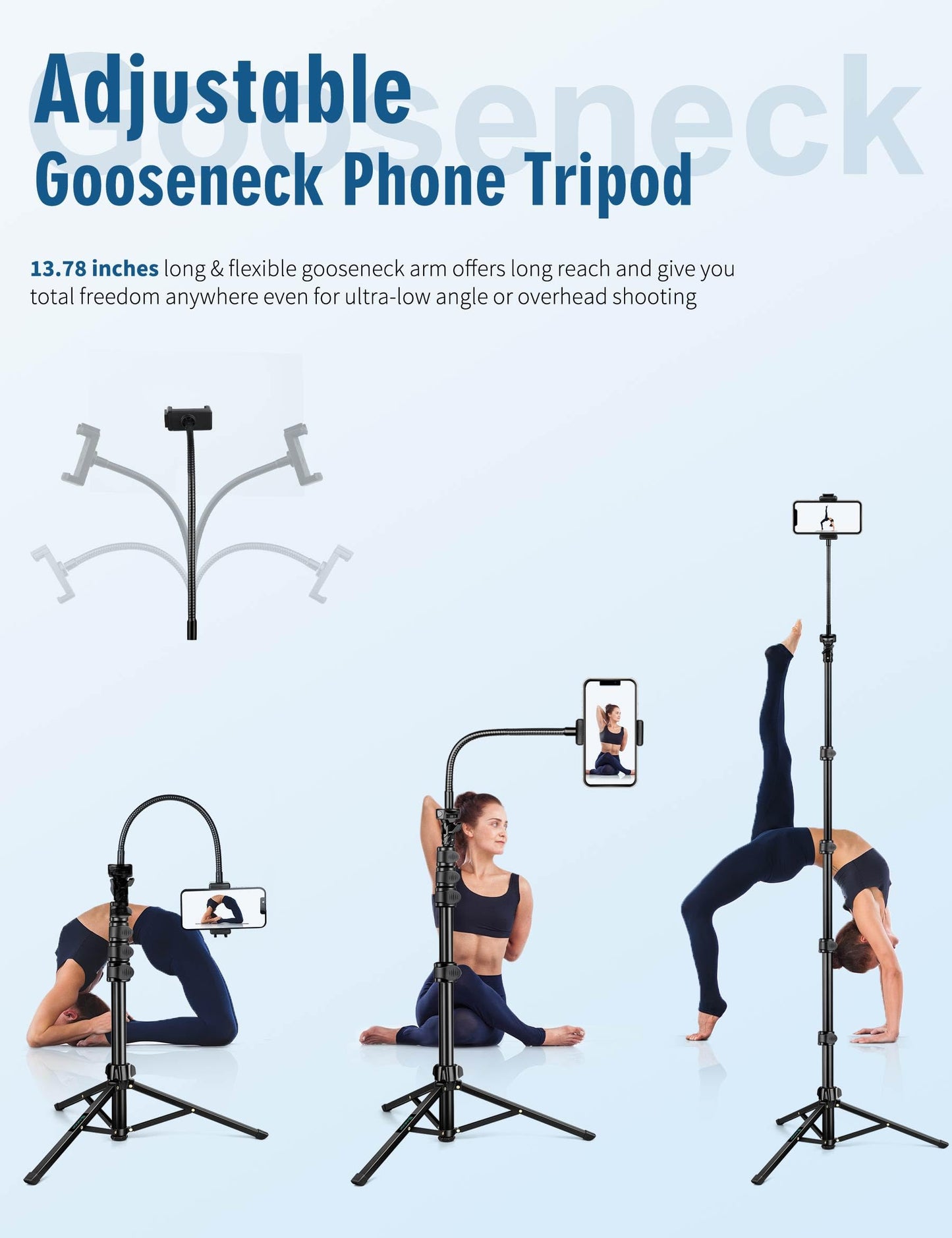 Nineigh 85 Gooseneck Phone Tripod with Remote