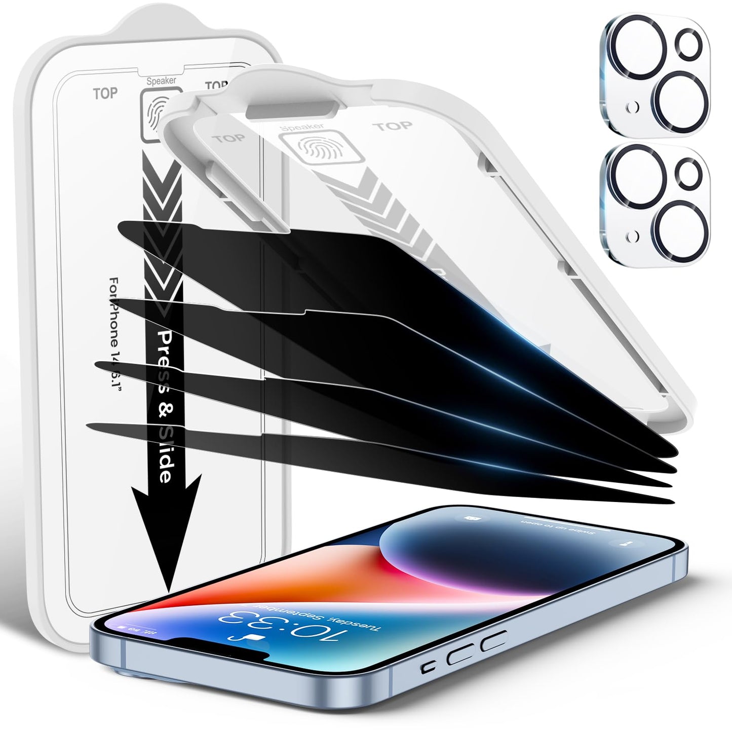 iPhone 13 4-Pack Privacy Glass Shield - Military Grade - Small Enterprise