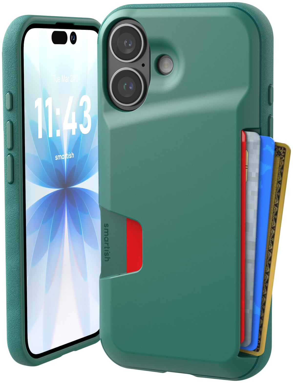 Smartish iPhone 18 Pro/17 Pro Wallet Case, Wallet Slayer V1, Cherry Blossom