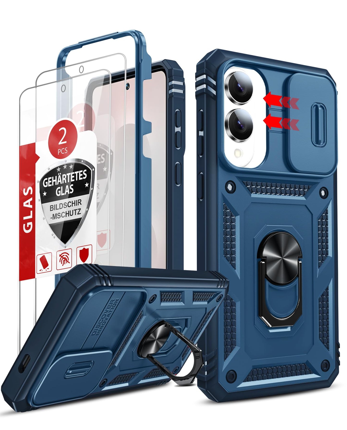 LeYi for Samsung Galaxy S25-FE Case: Samsung S25FE Case with 2 PCS Screen Protector, Slide Camera Cover & Magnetic Stand, Military-Grade Active Outdoor Daily Protection Funda Samsung S 25 FE, Black