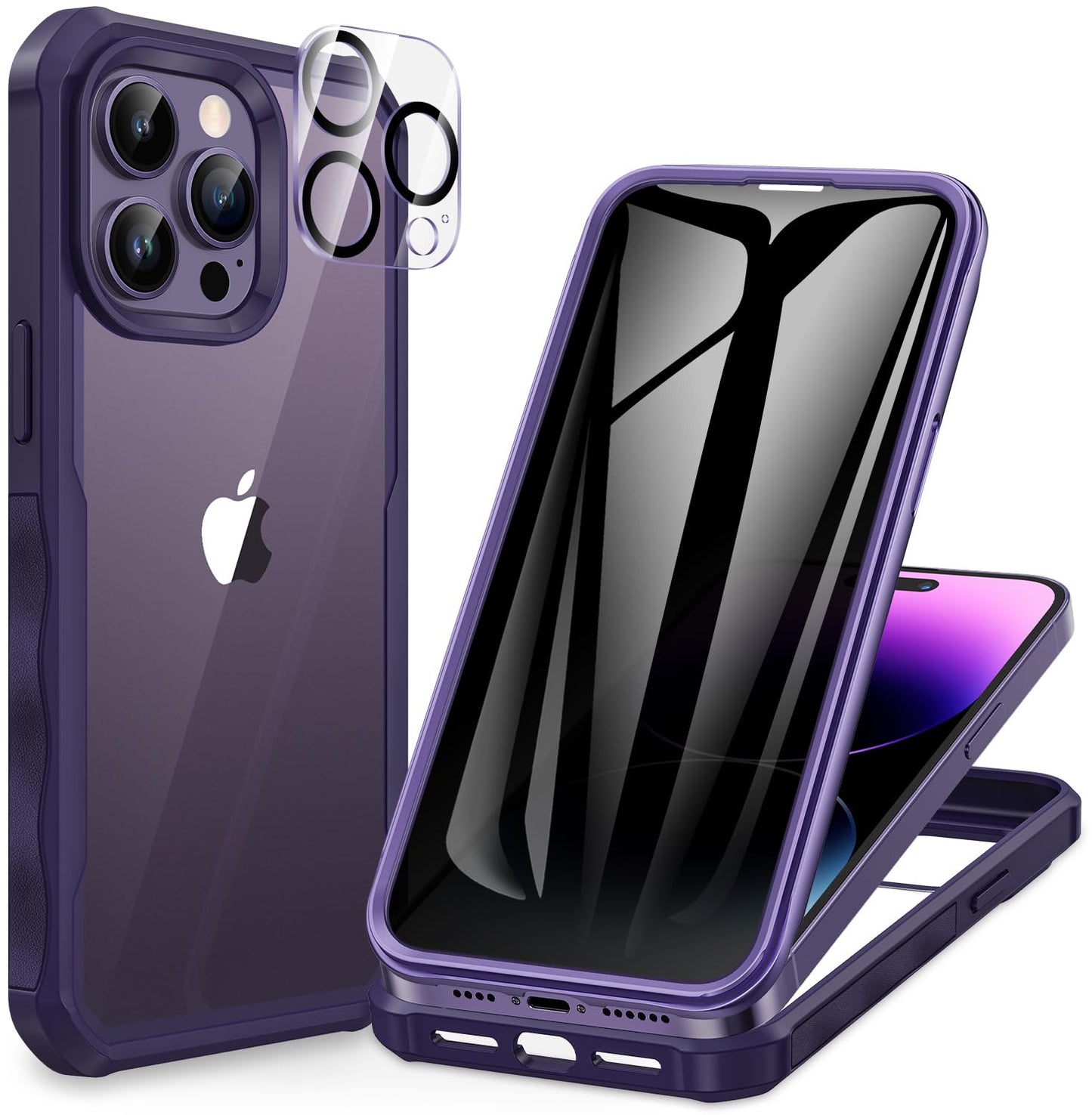 CENHUFO Privacy iPhone 14/13 Case with Glass Protector