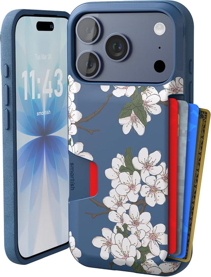Smartish iPhone 18 Pro/17 Pro Wallet Case, Wallet Slayer V1, Cherry Blossom