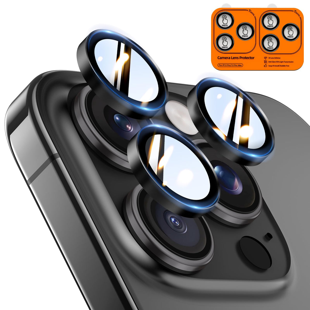 TOCOL Camera Lens Protector for iPhone 17 Tempered Glass HD Individual Scratch Resistant Camera Cover Accessories Case Friendly 2 Pack（Clear）
