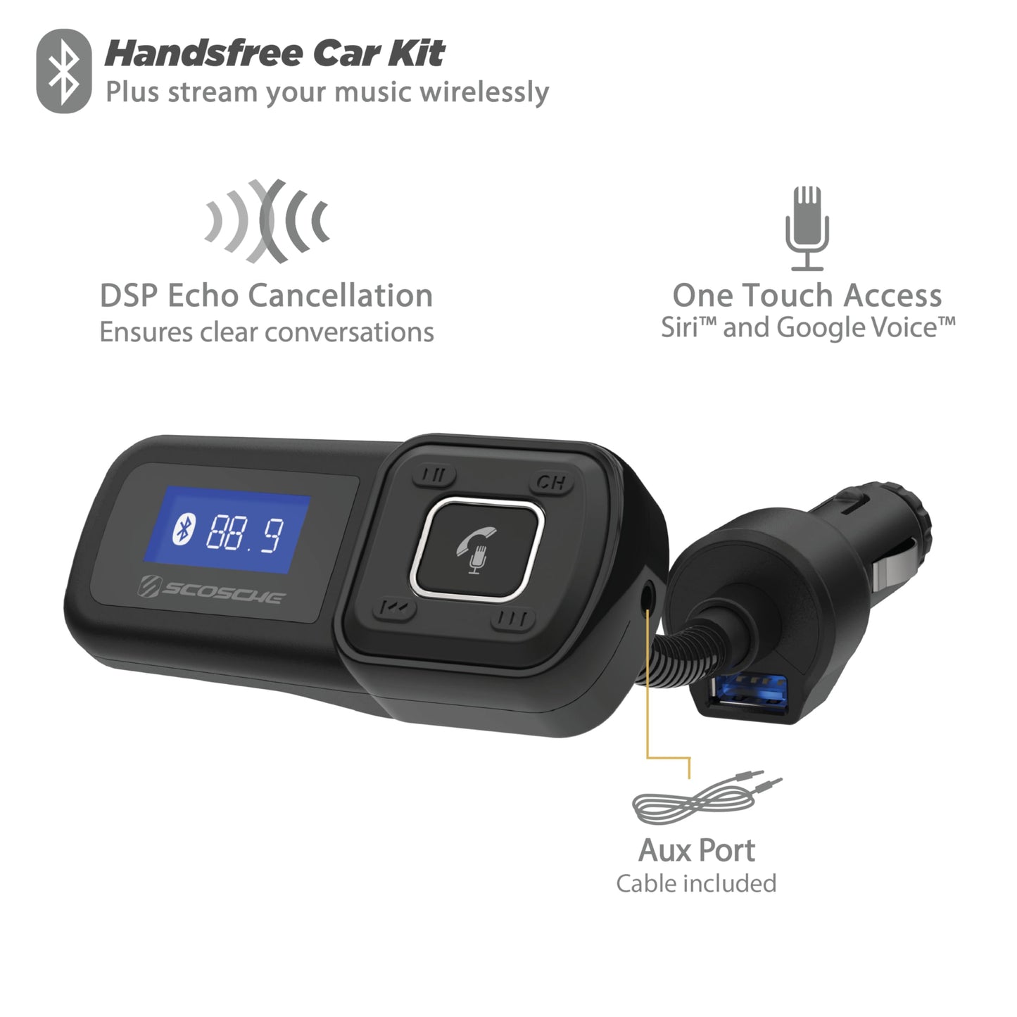 Scosche DriveConnect: Bluetooth FM & Dual USB Charger
