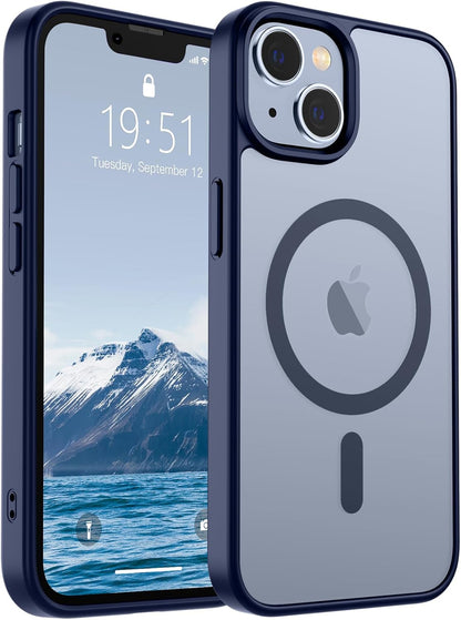 SUPFINE Magnetic for iPhone SE Case 2022 (3rd)/2020 (2nd), iPhone 8 Case (Compatible with MagSafe) (Military Grade Drop Protection) Translucent Matte Phone Cover,Black