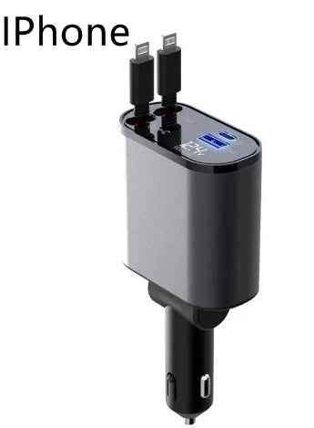 100W Metal Car Charger USB & Type-C Fast Adapter