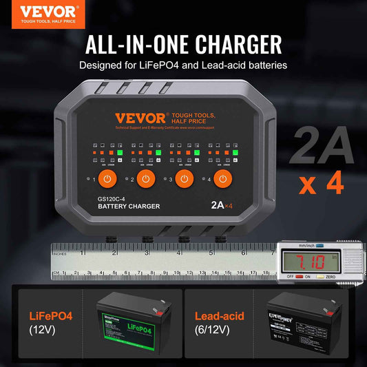 VEVOR 8-Amp Smart Battery Charger & Maintainer
