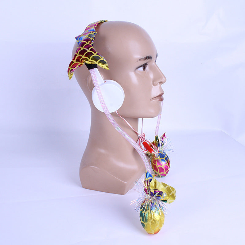 Cute And Cute Airbag Head-mounted Luminous Earphones