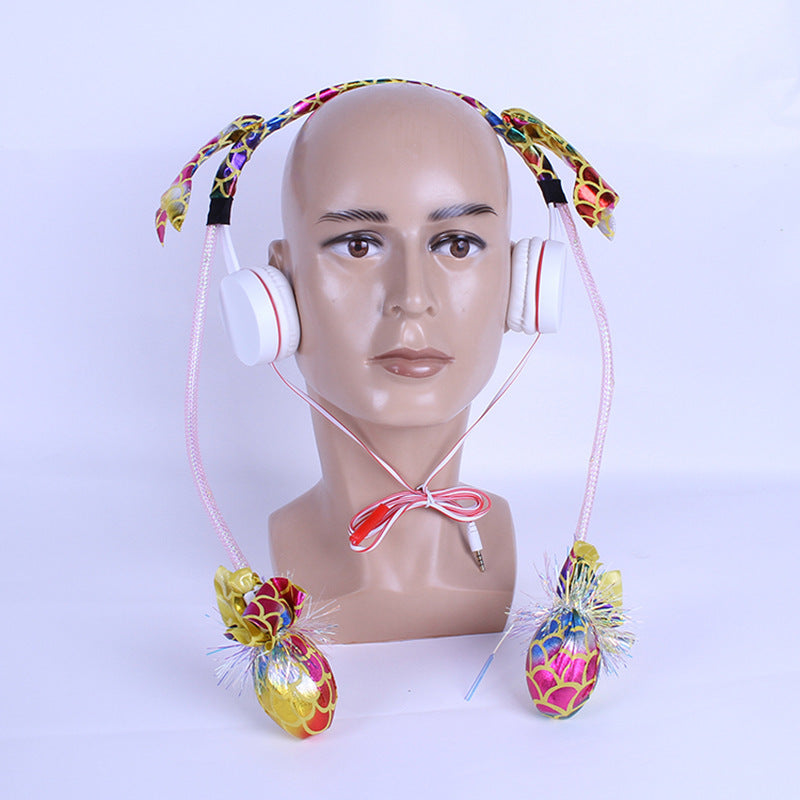 Cute And Cute Airbag Head-mounted Luminous Earphones