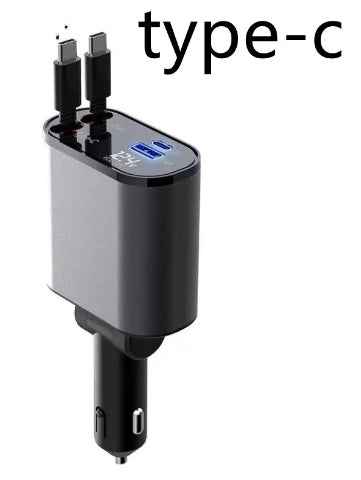 100W Metal Car Charger USB & Type-C Fast Adapter