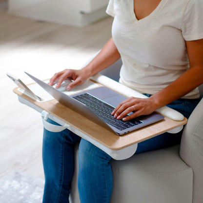 PinkComfort Lap Desk: Device Ledge & Phone Holder