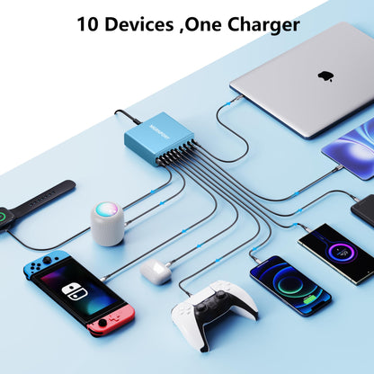 PowerHub 320: High-Speed 10-Port USB-C Charger