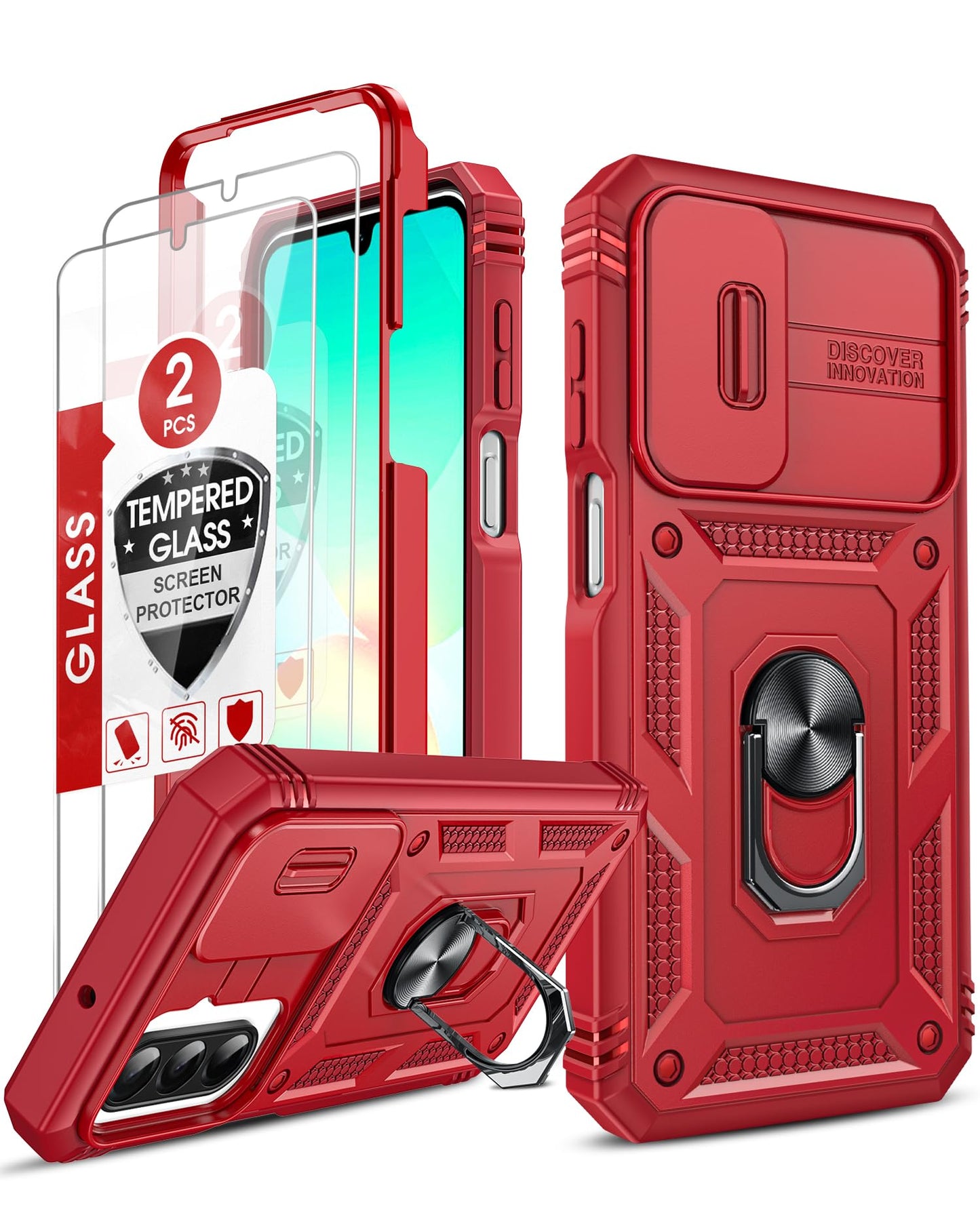 LeYi Samsung S25 FE Case with Camera Cover & Stand