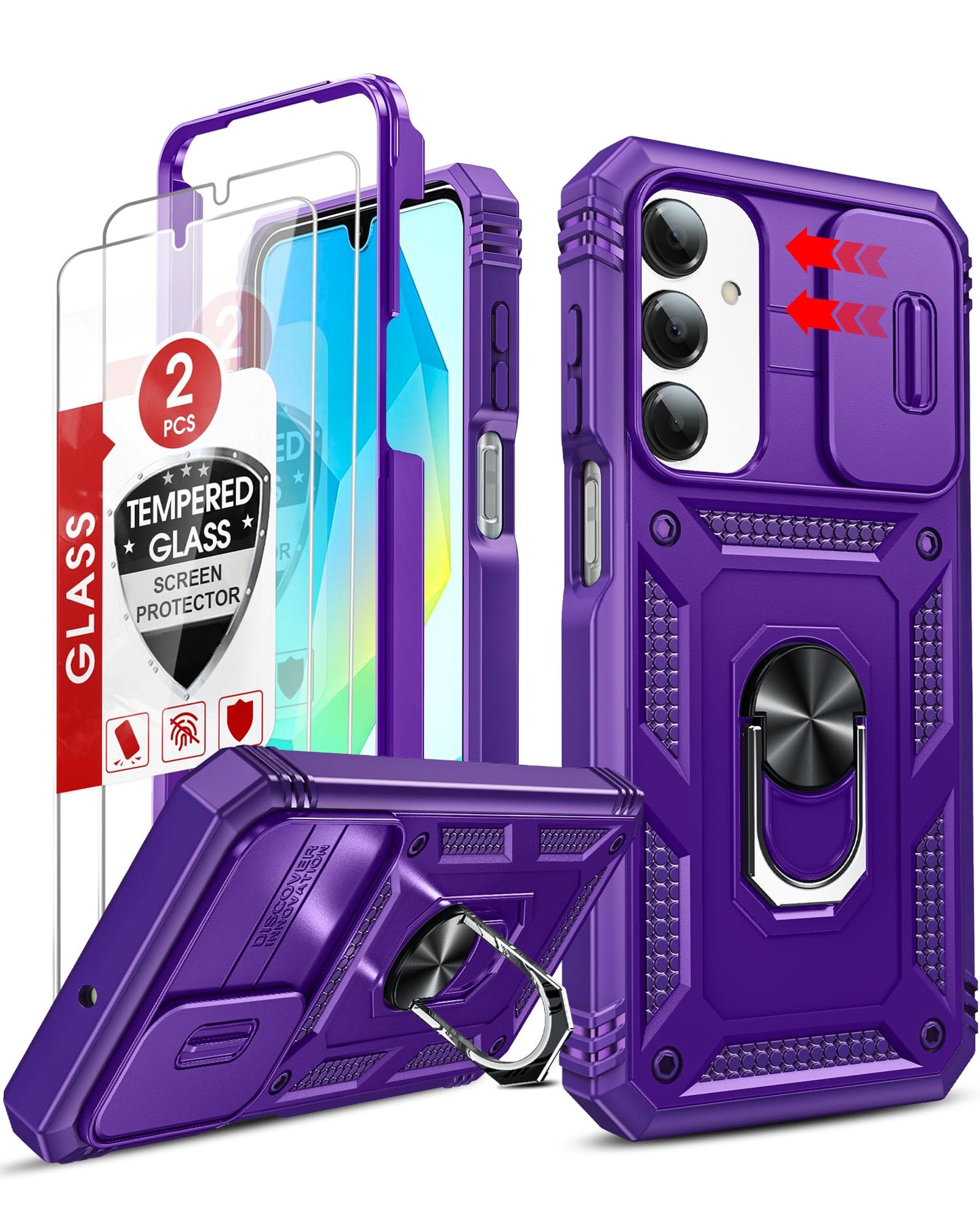LeYi Samsung S25 FE Case with Camera Cover & Stand