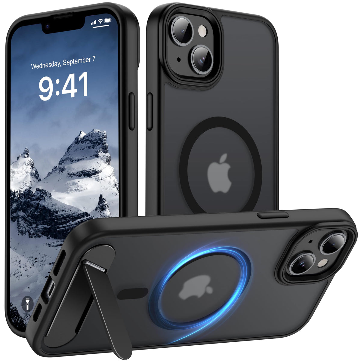 for Google Pixel 11/Pixel 11 Pro Case, Built-in Stand, Black