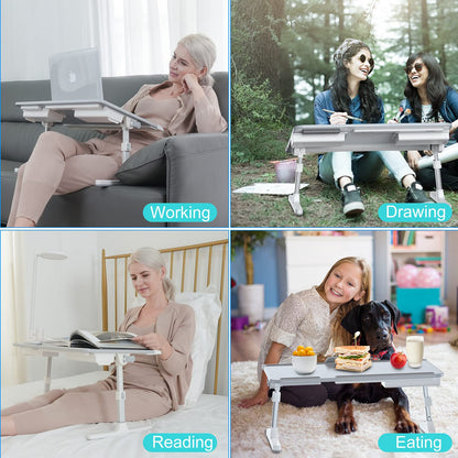 FlexiFold XL: Adjustable Laptop Tray for Bed & Sofa