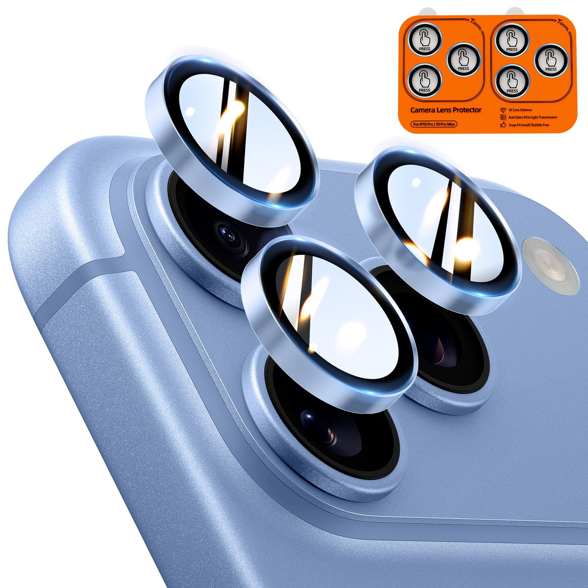 TOCOL Camera Lens Protector for iPhone 17 Tempered Glass HD Individual Scratch Resistant Camera Cover Accessories Case Friendly 2 Pack（Clear）