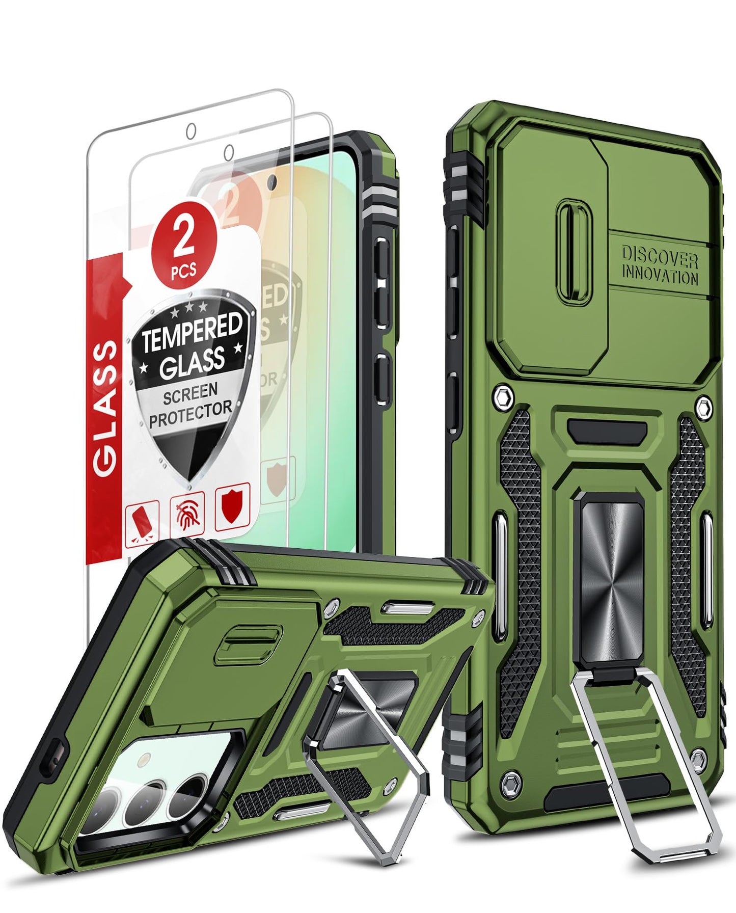 LeYi Samsung S25 FE Case with Camera Cover & Stand