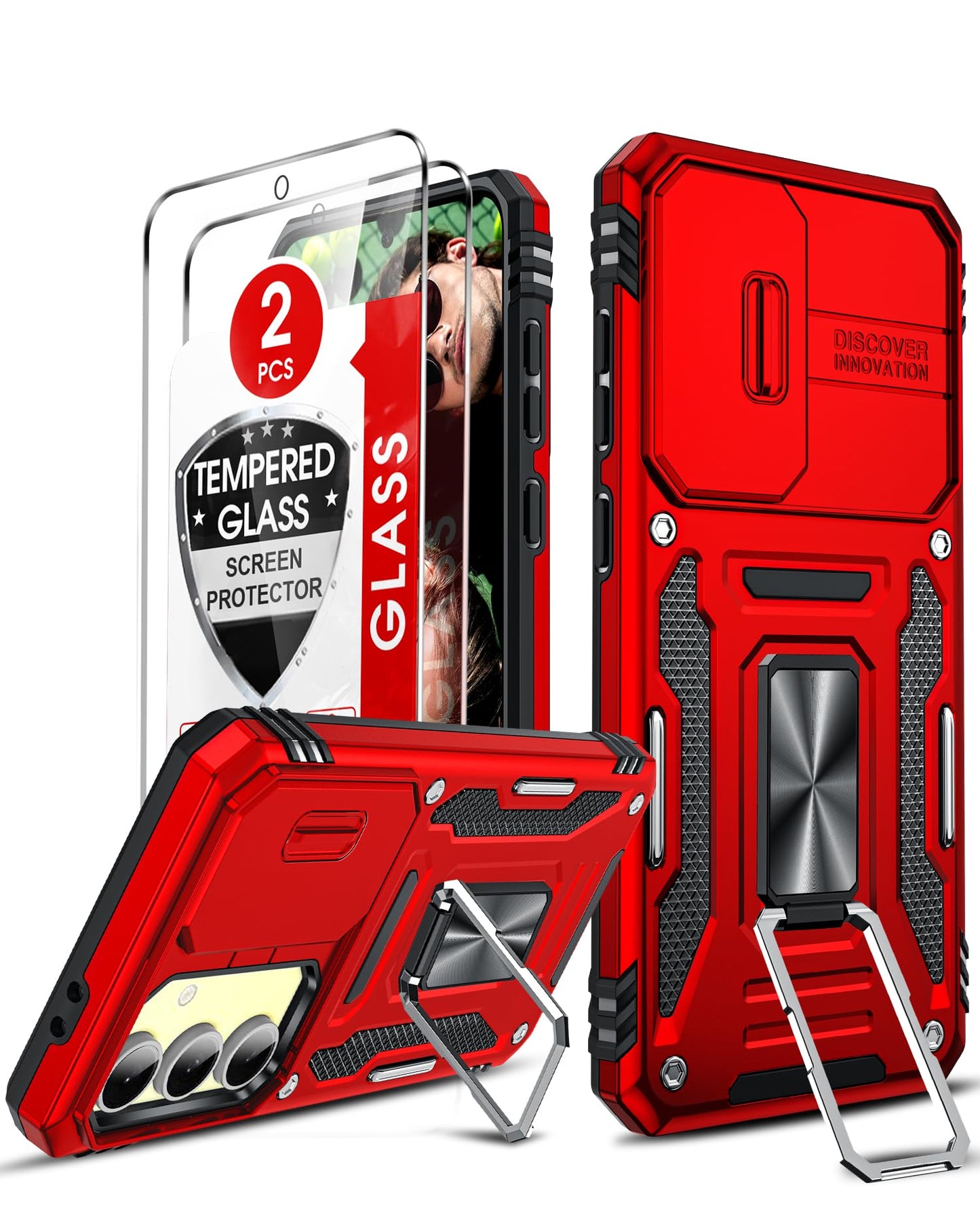 LeYi Samsung S25 FE Case with Camera Cover & Stand
