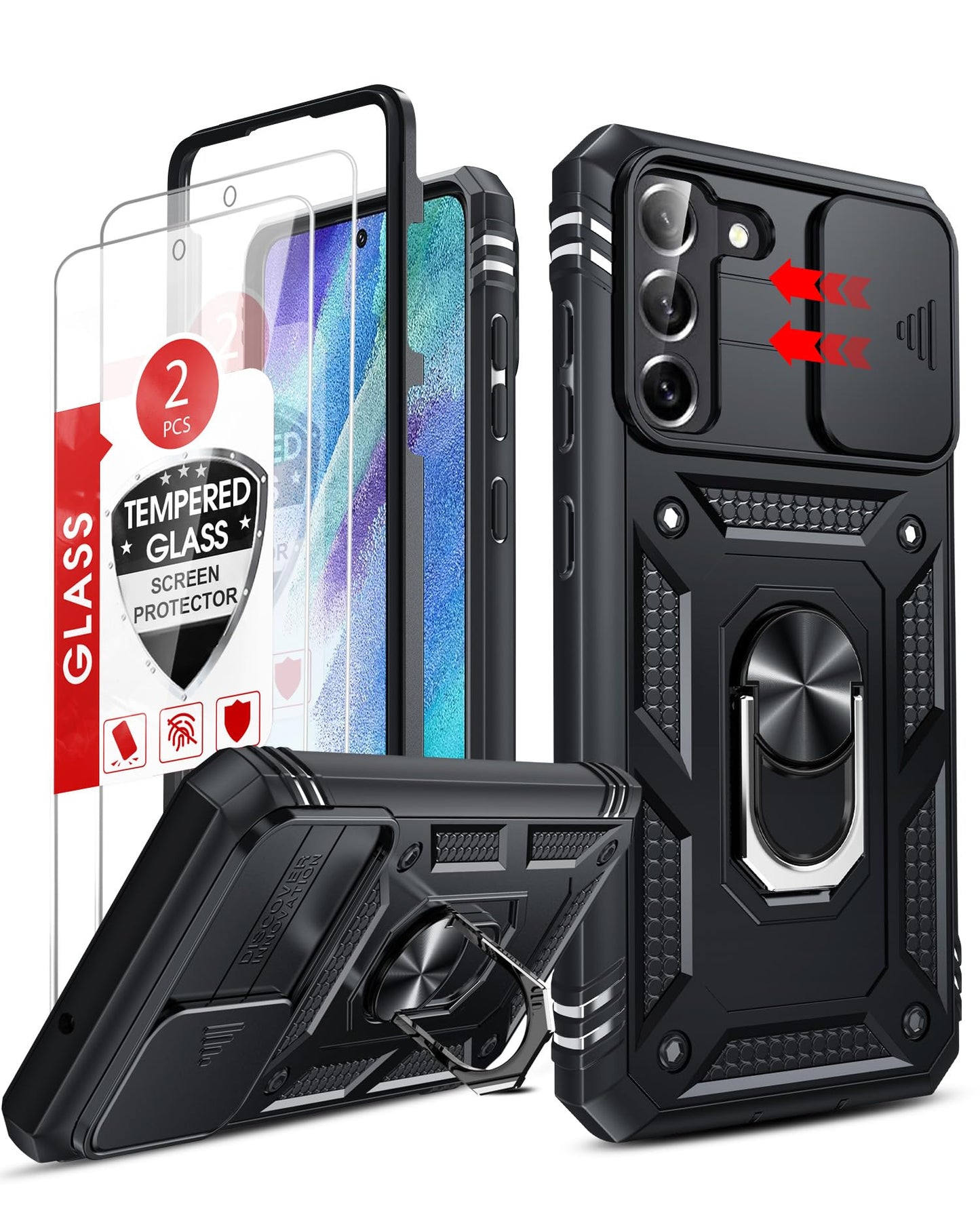LeYi Samsung S25 FE Case with Camera Cover & Stand
