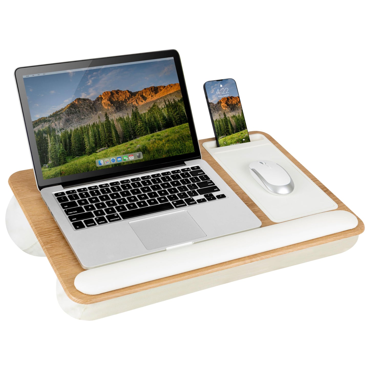 PinkComfort Lap Desk: Device Ledge & Phone Holder