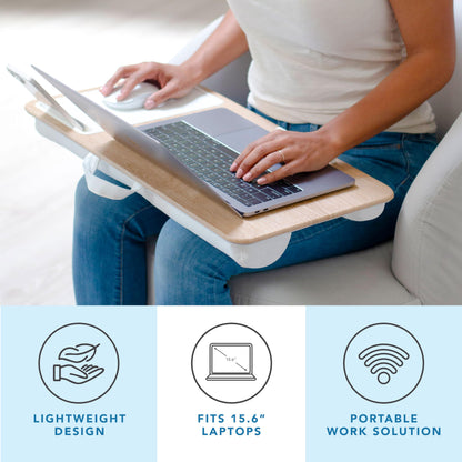 PinkComfort Lap Desk: Device Ledge & Phone Holder