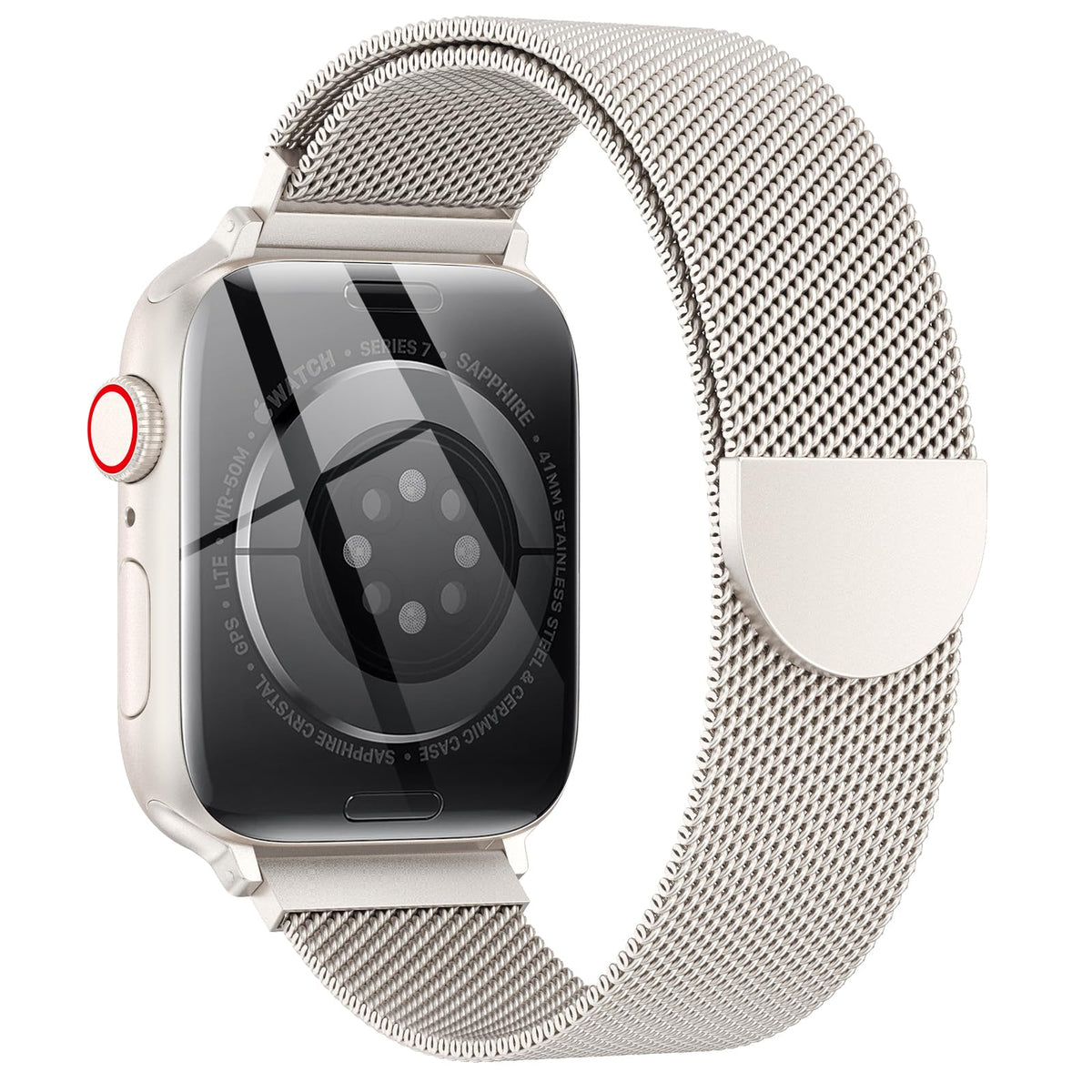 Original Stainless Steel Loop for Apple Watch Band 38mm 40mm 41mm 42mm 44mm 45mm 49mm, Magnetic Clasp Replacement Bands for iwatch Series Ultra SE 8 7 6 5 4 3 2 1, Women & Men Watch Strap for Apple
