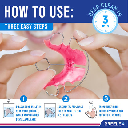 BrightBite Tablets: 3-Minute Retainer & Denture Cleanser