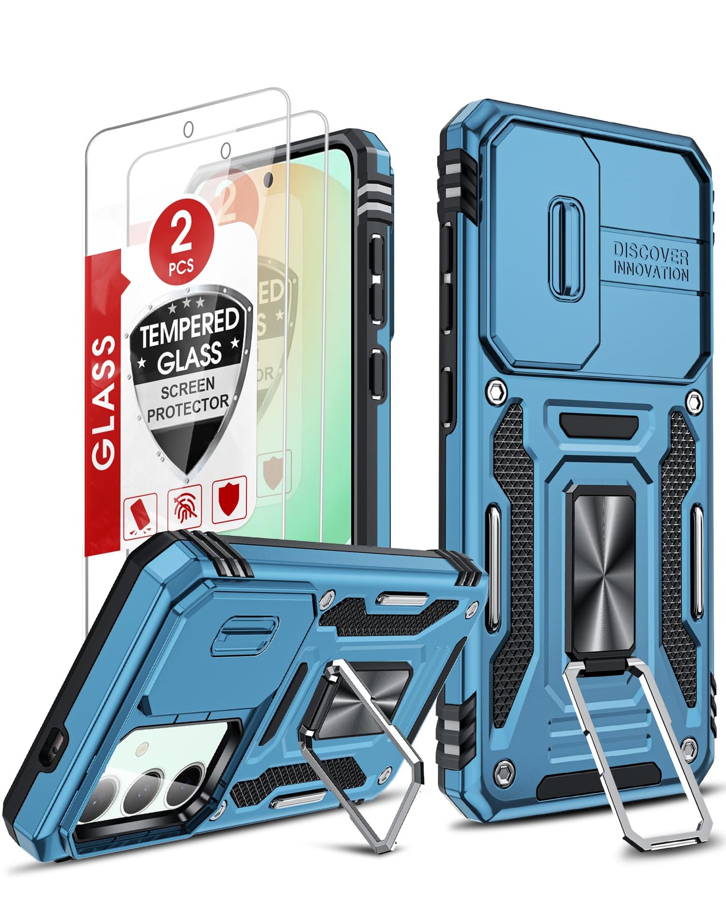 LeYi Samsung S25 FE Case with Camera Cover & Stand