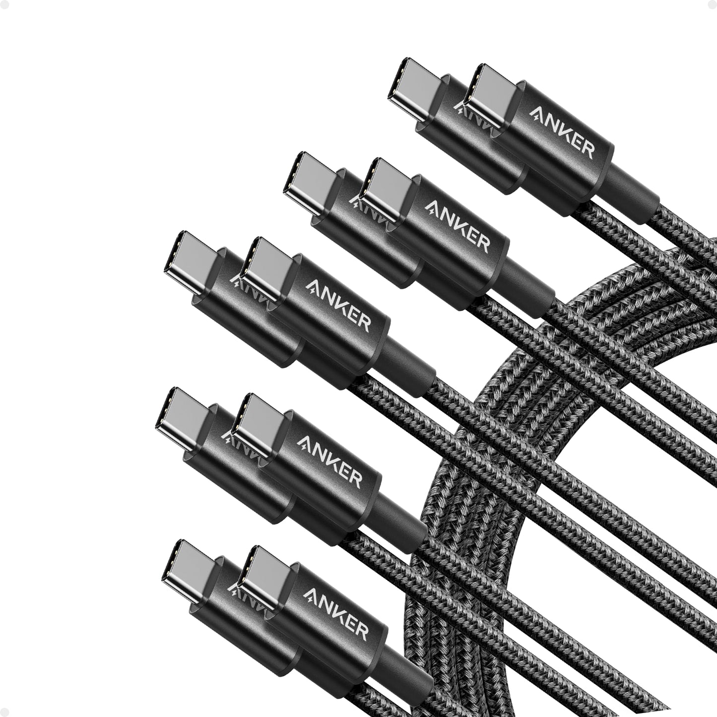 Anker USB C to USB C Cable, Type-C 60W Fast Charging Cable (6 FT, 2Pack) for iPhone 17 Series, iPad mini 6 and More (Black)