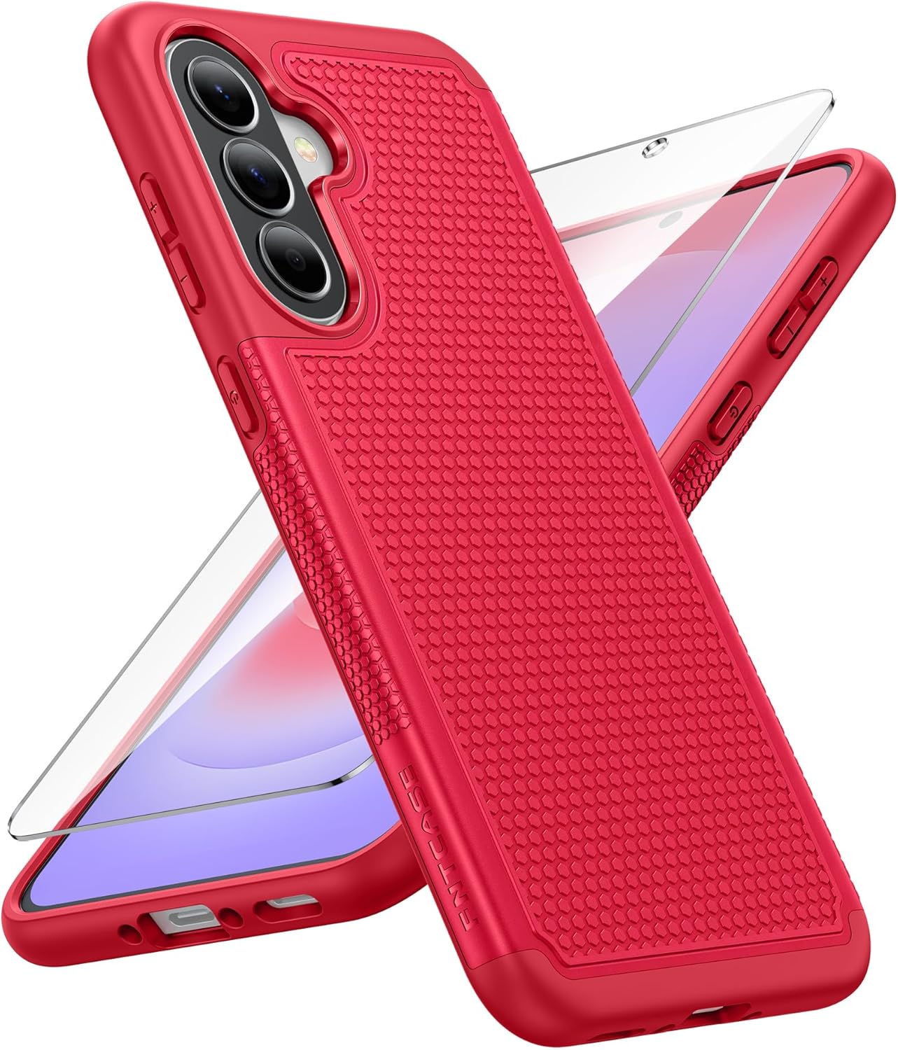 FNTCASE for Galaxy A17/A16 5G Phone Case - Samsung A17 Military Grade Drop Protection, 14ft Drop Tested, Screen Protector Included, Anti-Slip Matte Textured, TPU+PC Dual Layer Shockproof Cover (Black)