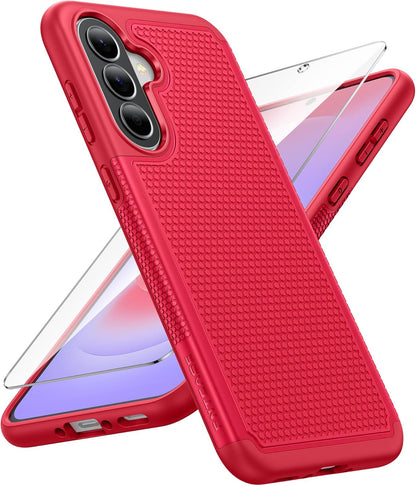 FNTCASE for Galaxy A17/A16 5G Phone Case - Samsung A17 Military Grade Drop Protection, 14ft Drop Tested, Screen Protector Included, Anti-Slip Matte Textured, TPU+PC Dual Layer Shockproof Cover (Black)