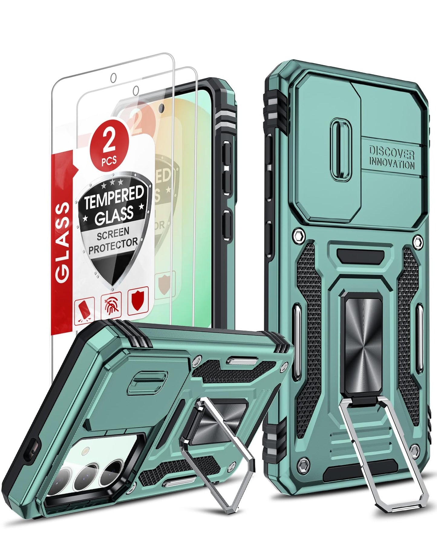 LeYi Samsung S25 FE Case with Camera Cover & Stand